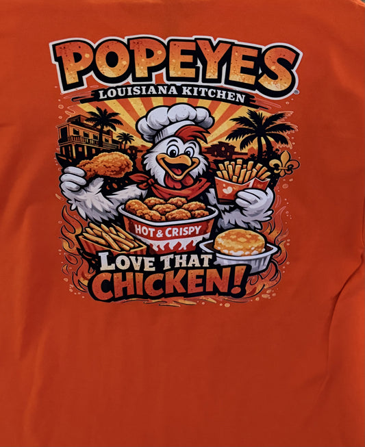 Popeyes Employee Orange Cotton Shirt